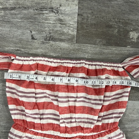 Lovers + Friends Boho Festival Mara Midi Off The Shoulder Berry Stripe Dress - Picture 10 of 12